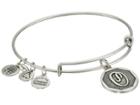 Alex And Ani Initial O Charm Bangle (rafaelian Silver Finish) Bracelet