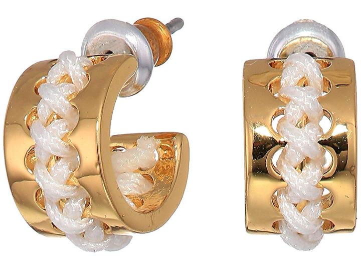 Kate Spade New York Wrap It Up Huggies Earrings (white) Earring