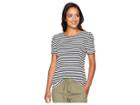Two By Vince Camuto Short Sleeve Chateau Stripe Puff Shoulder Top (antique White) Women's Clothing