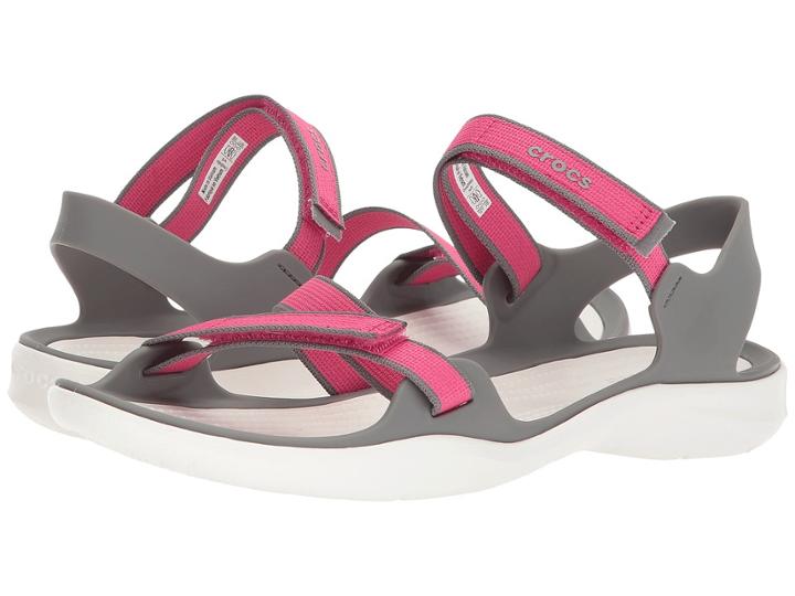 Crocs Swiftwater Webbing Sandal (paradise Pink/smoke) Women's Sandals