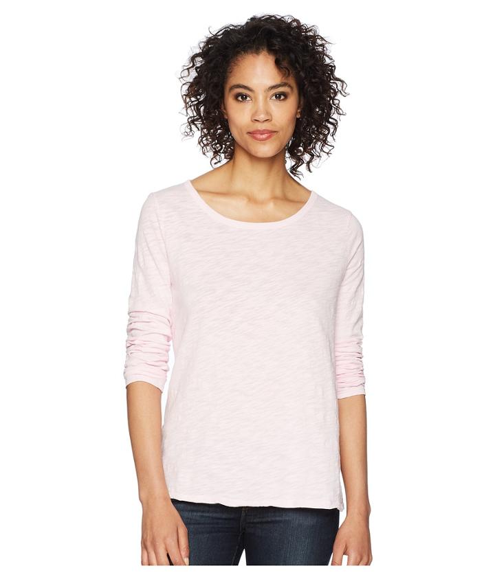Dylan By True Grit Soft Slub Long Sleeve Tee With Tiered Back (summer Pink) Women's Long Sleeve Pullover