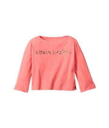 Sonia Rykiel Kids Long Sleeve Logo T-shirt (toddler/little Kids) (peach) Girl's T Shirt