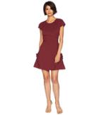 Juicy Couture Knit Flirty Ruffle Ponte Dress (crushed Roses) Women's Dress