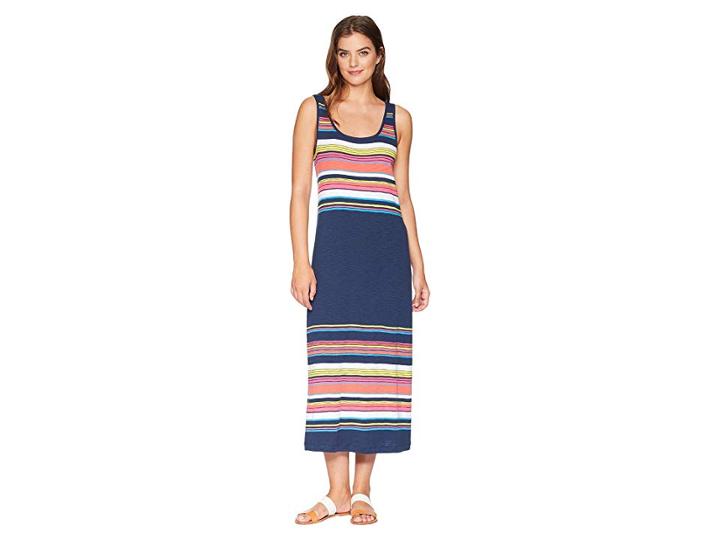 Tommy Bahama Festival Stripe Midi Dress (ocean Deep) Women's Dress