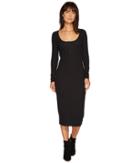 Tavik Hideaway Long Sleeve Midi Dress (black) Women's Dress