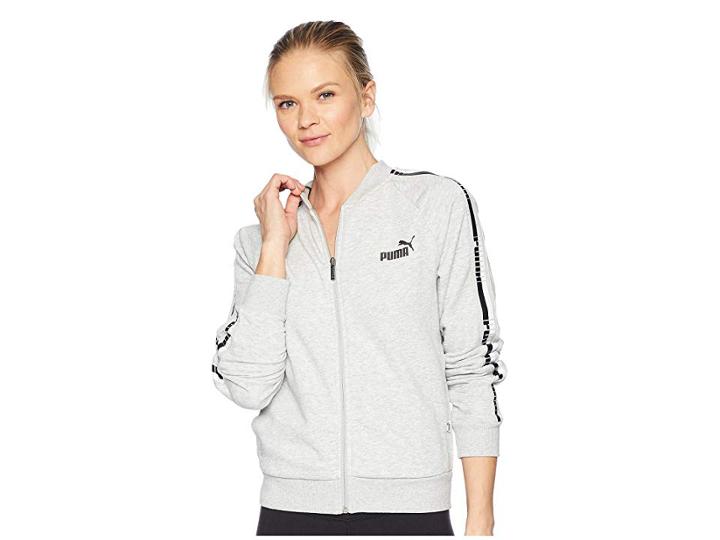 Puma Tape Fz Jacket Tr (light Gray Heather) Women's Coat