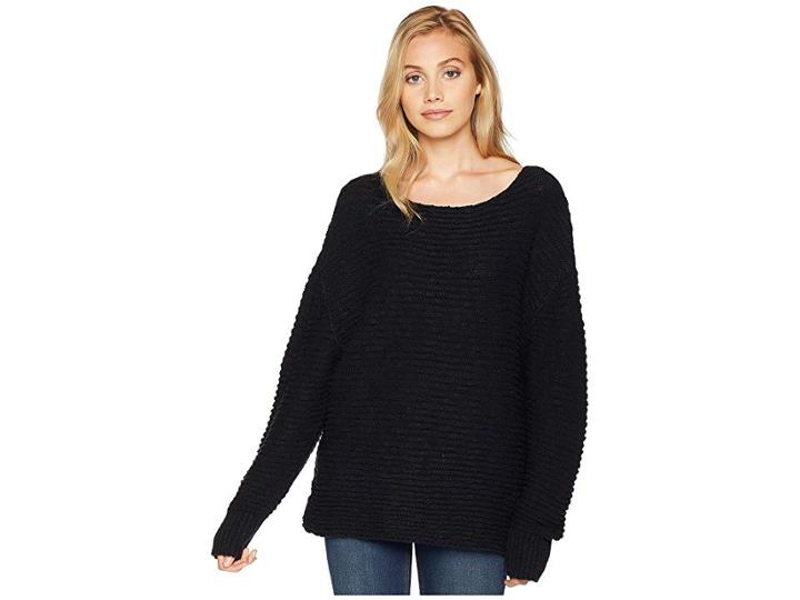 Free People Menace Solid Tunic (black) Women's Blouse