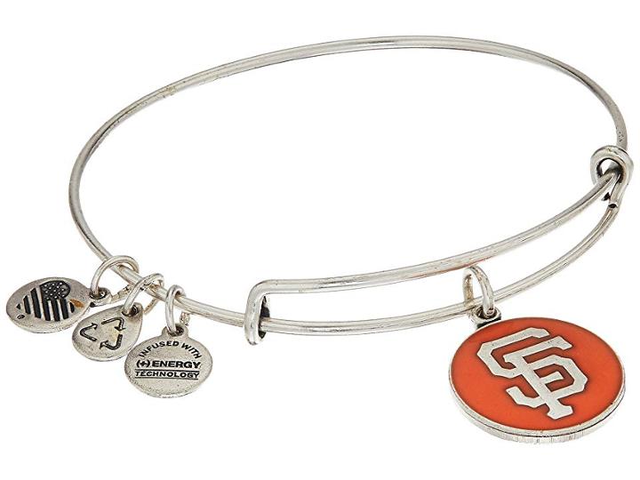 Alex And Ani Mlb(r) San Francisco Giantstm Charm Bangle (rafaelian Silver Finish/orange Charm) Bracelet