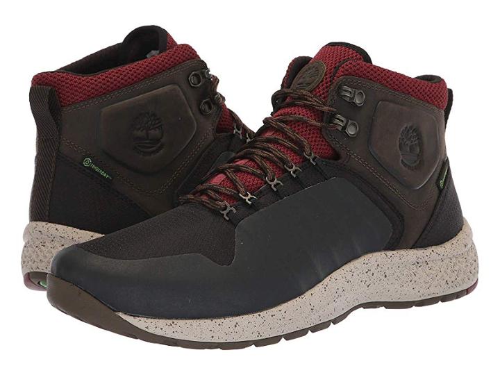 Timberland Flyroamtm Trail Fabric Waterproof (black/burgundy Full Grain) Men's Lace-up Boots