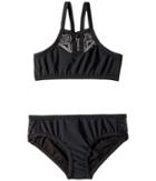 Seafolly Kids Summer Essentials Apron Tankini Set (little Kids/big Kids) (black) Girl's Swimwear Sets