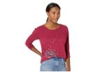 Life Is Good Free Spirit Tree Breezy Long Sleeve T-shirt (wild Cherry) Women's T Shirt