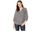 Nydj Blouse W/ Pleated Back (highwire Vintage Pewter) Women's Blouse