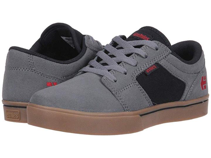 Etnies Kids Barge Ls (toddler/little Kid/big Kid) (grey/black/gum) Boys Shoes