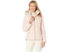 Calvin Klein Short Faux Fur Trimmed Traditional Box Quilt Down (blush) Women's Coat