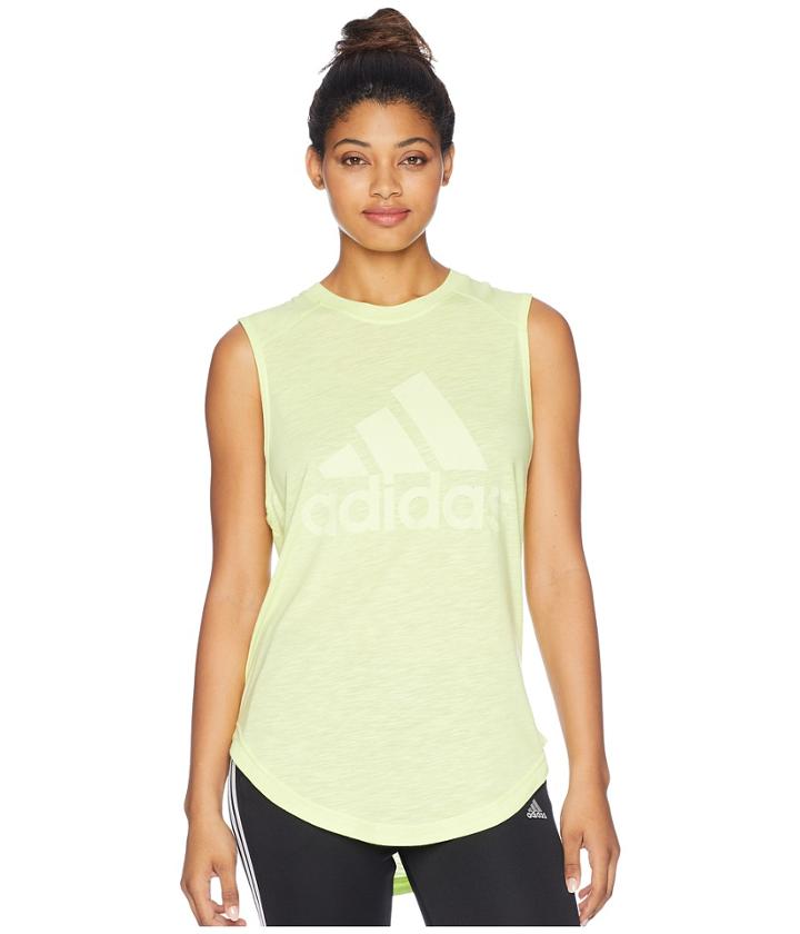 Adidas Winners Muscle Tank Top (semi Frozen Yellow) Women's Sleeveless