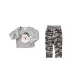 Mud Pie Camo Santa Pant Set (infant) (gray) Boy's Active Sets