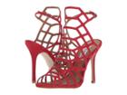 Steve Madden Slithur Caged Sandal (red Nubuck) High Heels