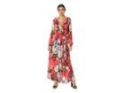 Eci Tropical Floral Maxi With Ruffle Hem (red) Women's Dress