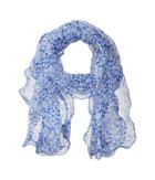 Lauren Ralph Lauren Mara Silk Scarf (mystic Blue) Scarves