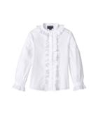 Oscar De La Renta Childrenswear Cotton Ruffle Blouse (toddler/little Kids/big Kids) (white) Girl's Blouse