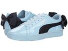 Puma Kids Basket Bow Patent (big Kid) (cerulean/peacoat) Girl's Shoes