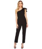Adrianna Papell One Shoulder Jumpsuit With Bow Detail (black) Women's Jumpsuit & Rompers One Piece