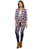 Mod-o-doc Thistle Flannel Fringe Cardigan (thistle) Women's Sweater