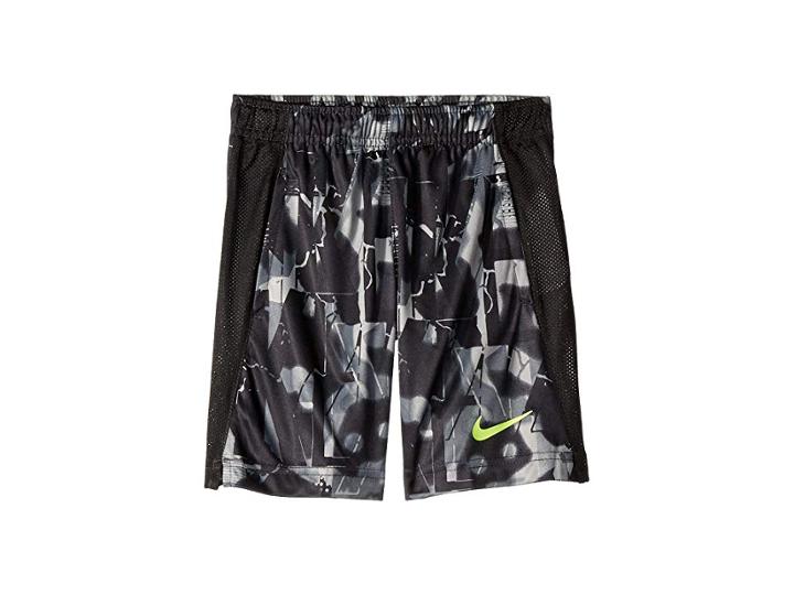Nike Kids Dri-fit All Over Print Legacy Shorts (little Kids) (black) Boy's Shorts
