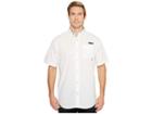 Columbia Harborside Woven Short Sleeve Shirt (white/collegiate Navy) Men's Short Sleeve Button Up