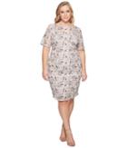 Adrianna Papell Plus Size Suzette Embroidery Sheath (pink Cinnamon Multi) Women's Dress