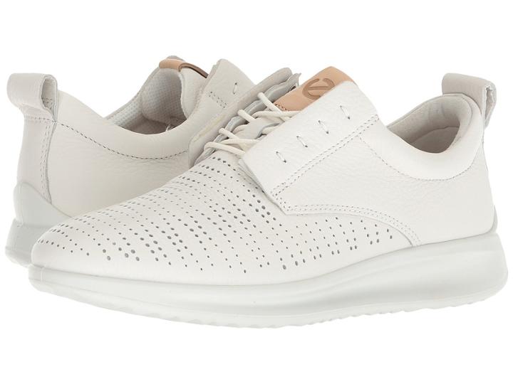 Ecco Aquet Perf Tie (white Cow Leather) Women's Shoes