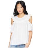 Bcbgeneration Ruffle Cold Shoulder Top (optic White) Women's Clothing