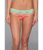 O'neill Sunsets Cinched Tie Side Bottom (coral) Women's Swimwear