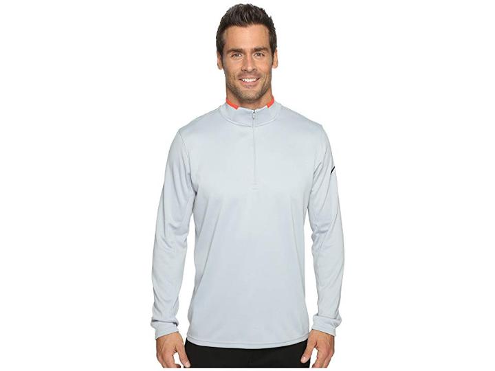 Nike Golf Dri-fit 1/2 Zip (wolf Grey/max Orange/black) Men's Long Sleeve Pullover