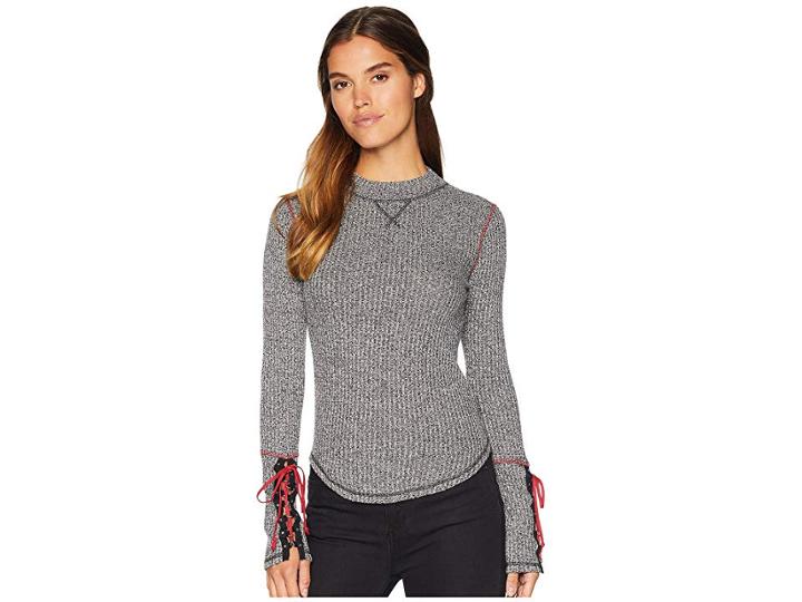 Free People Mountaineer Cuff Top (black) Women's Clothing