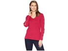 Tribal Long Sleeve Lace-up Detail Sweater (cerise) Women's Sweater