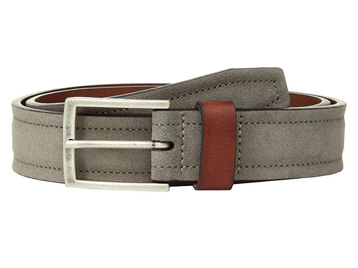 Johnston & Murphy Suede Leather Loop Belt (gray) Men's Belts