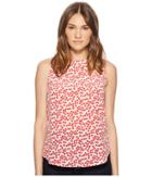Equipment Lyle Sleeveless Top (bright White/charged Pink) Women's Sleeveless