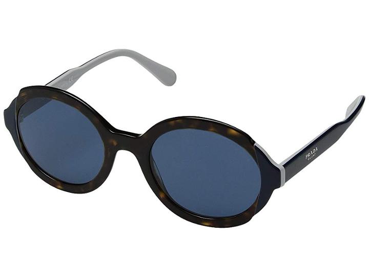 Prada 0pr 17us (havana/top Blue Grey/dark Blue) Fashion Sunglasses
