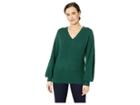 Michael Michael Kors V-neck Big Sleeve Sweater (dark Emerald) Women's Sweater