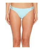 Letarte Printed Medium Coverage Lattice Side Bottoms (aquamarine) Women's Swimwear