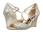 Badgley Mischka Winter (ivory Satin/suede) Women's Wedge Shoes