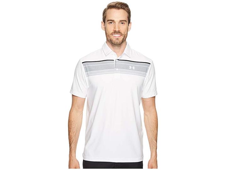 Under Armour Golf Ua Playoff Polo (white/overcast Gray/rhino Gray) Men's Short Sleeve Knit