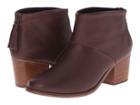 Toms Leila Bootie (oxblood Full Grain Leather) Women's Zip Boots