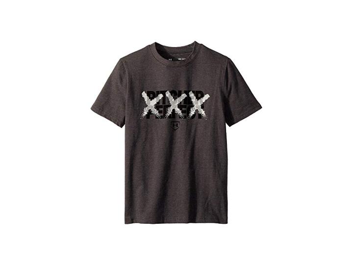 Under Armour Kids Pitcher Perfect Short Sleeve Tee (big Kids) (charcoal Medium Heather/green Typhoon/black) Boy's T Shirt