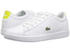 Lacoste Kids Carnaby Evo (little Kid) (white/fluorescent Yellow) Kids Shoes