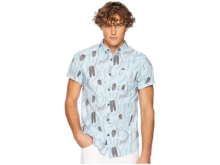 Roark Cono De Pino Short Sleeve Woven (light Blue) Men's Clothing