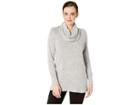 Alexander Jordan Cowl Neck Hacci Top W/ Split Side Seams (light Heather Grey) Women's Clothing