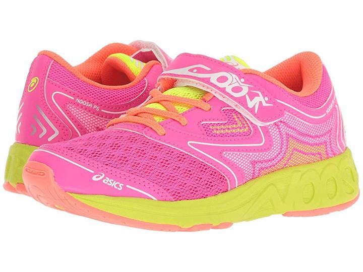Asics Kids Noosa Ps (toddler/little Kid) (pink Glo/flash Yellow) Girls Shoes
