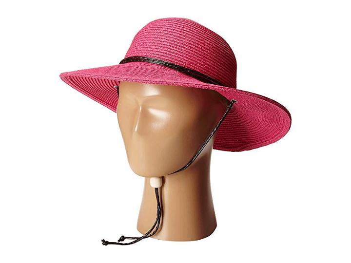 San Diego Hat Company Kids Pbg1kid Solid Sunbrim W/ Chin Cord And Stretchband (big Kids) (hot Pink) Caps